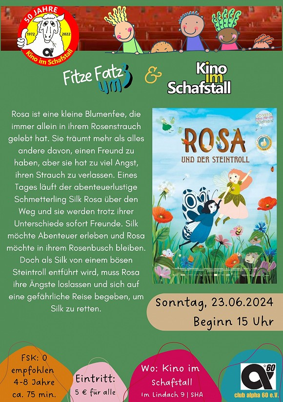 Fitze Fatz um 3 & Familien-Kino im Schafstall: Rosa und der Steintroll