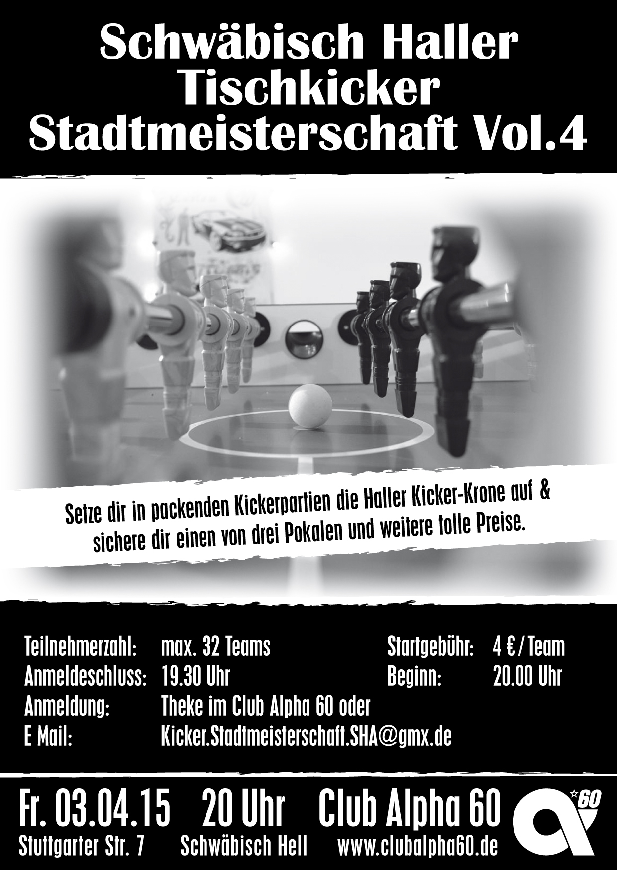 Freitag, 3.4.15: Haller Tischkicker Stadtmeisterschaft Vol. 4