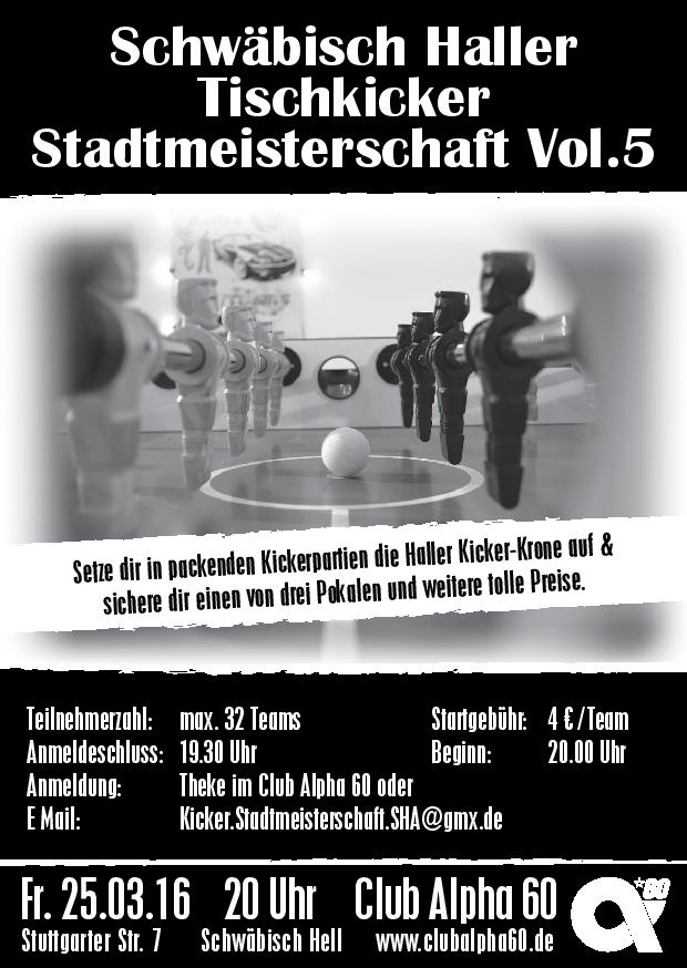 Freitag, 25.3.2015: Tischkicker-Stadtmeisterschaft Vol. 5